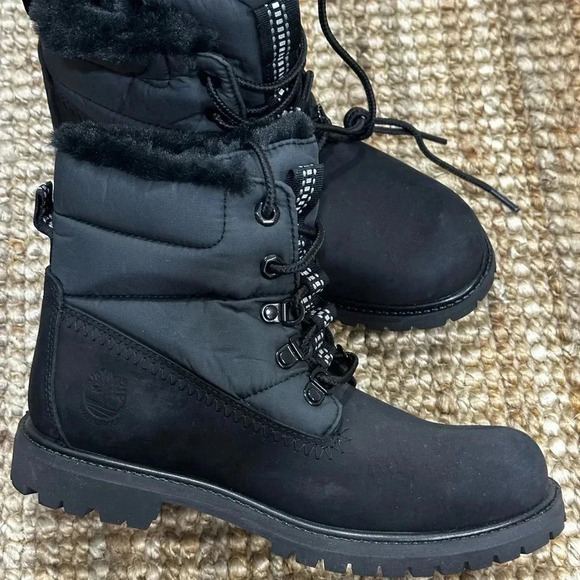 Timberland ReBotl Black Nubuck Women’s Leather Bootie Size 7 - Picture 2 of 10